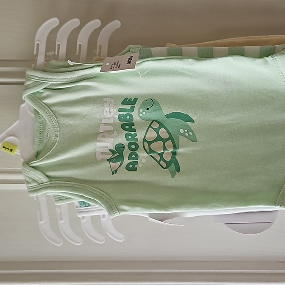 Koala Baby 4 Pack Sea Turtle Cotton Bodysuit Set NWT 0-3 Months - Picture 6 of 9